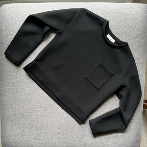 Everlane Street Fleece Pullover Sweater Acuba Black Loungewear Small